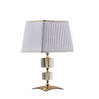 Lampada da Tavolo Classica in Ferro Dorato e Cristallo – Cristallo / Oro Lucido – Lumetto – 1 luce