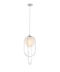 Lampada a Sospensione Moderna in Ferro con Sfera in Vetro – Cromo Lucido