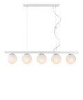 Lampada a Sospensione Moderna in Ferro Bianco e Cromo o Nero e Bronzo – Bianco / Cromo – 5 luci
