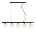 Lampada a Sospensione Moderna in Ferro Bianco e Cromo o Nero e Bronzo – Nero / Bronzato – 5 luci