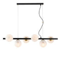 Lampada a Sospensione Moderna in Ferro Bianco e Cromo o Nero e Bronzo – Nero / Bronzato – 6 luci