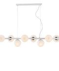 Lampada a Sospensione Moderna in Ferro Bianco e Cromo o Nero e Bronzo – Bianco / Cromo – 8 luci