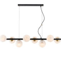 Lampada a Sospensione Moderna in Ferro Bianco e Cromo o Nero e Bronzo – Nero / Bronzato – 8 luci