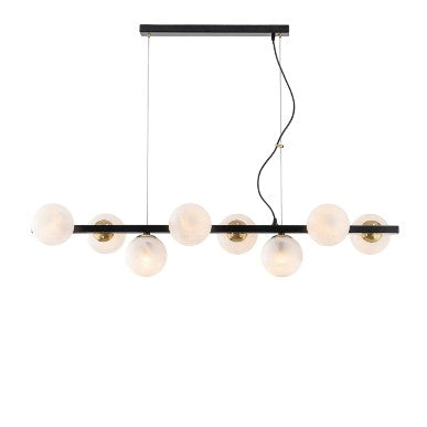 Lampada a Sospensione Moderna in Ferro Bianco e Cromo o Nero e Bronzo – Nero / Bronzato – 8 luci