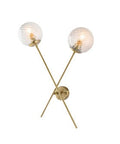 Applique Moderna in Ferro Cromato o Bronzato con Sfere in Vetro – Bronzato – 2 luci – Standard