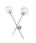 Applique Moderna in Ferro Cromato o Bronzato con Sfere in Vetro – Cromo Lucido – 2 luci – Standard