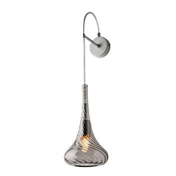Applique Moderna con Vetri Pyrex Trasparenti, Ambra o Grigi – Grigio