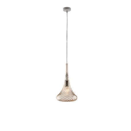 Lampada a Sospensione Moderna con Vetri Pyrex Trasparenti, Ambra o Grigi – Ambra – 1 luce