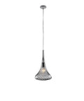 Lampada a Sospensione Moderna con Vetri Pyrex Trasparenti, Ambra o Grigi – Grigio – 1 luce