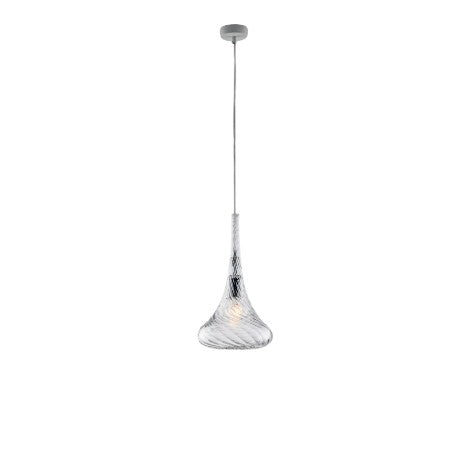 Lampada a Sospensione Moderna con Vetri Pyrex Trasparenti, Ambra o Grigi – Trasparente – 1 luce