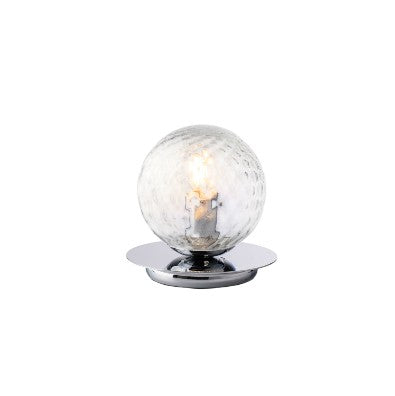 Lampada da Tavolo Moderna in Ferro Cromato o Bronzato con Sfere in Vetro – Cromo Lucido – Standard