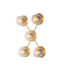 Plafoniera Moderna in Ferro Cromato o Bronzato con Sfere in Vetro – Bronzato – 5 luci – Standard