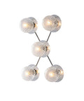 Plafoniera Moderna in Ferro Cromato o Bronzato con Sfere in Vetro – Cromo Lucido – 5 luci – Standard