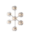 Plafoniera Moderna in Ferro Cromato o Bronzato con Sfere in Vetro – Cromo Lucido – 7 luci – Standard