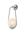 Applique Moderna in Ferro con Sfera in Vetro – Cromo Lucido