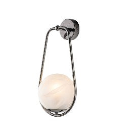 Applique Moderna in Ferro con Sfera in Vetro – Cromo Nero