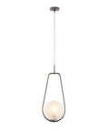Lampada a Sospensione Moderna in Ferro con Sfera in Vetro – Cromo Nero