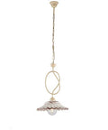 Lampadario Vintage in Ferro con Diffusori in Ceramica – Avorio / Decapè – 1 luce