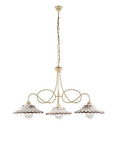 Lampadario Vintage in Ferro con Diffusori in Ceramica – Avorio / Decapè – 3 luci