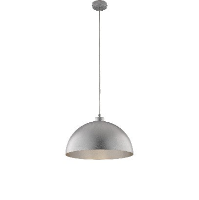 Lampada a Sospensione Industrial in Ferro con Decori Oro, Argento, Rame o Ruggine – Argento – 1 luce – Ø35 cm