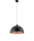 Lampada a Sospensione Industrial in Ferro con Decori Oro, Argento, Rame o Ruggine – Nero / Rame – 1 luce – Ø35 cm