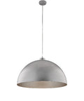 Lampada a Sospensione Industrial in Ferro con Decori Oro, Argento, Rame o Ruggine – Argento – 1 luce – Ø50 cm
