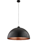 Lampada a Sospensione Industrial in Ferro con Decori Oro, Argento, Rame o Ruggine – Nero / Rame – 1 luce – Ø50 cm
