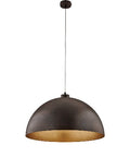 Lampada a Sospensione Industrial in Ferro con Decori Oro, Argento, Rame o Ruggine – Ruggine / Oro – 1 luce – Ø50 cm