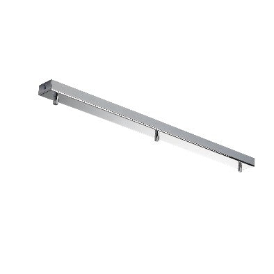 Rosone Multicavo Rettangolare in Ferro – Cromo Lucido – 70x5 cm