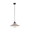 Lampada a Sospensione Vintage in Ferro con Diffusori in Ceramica Traforata – Nero / Ruggine