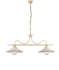 Lampadario Vintage in Ferro con Diffusori in Ceramica Traforata – Avorio / Decapè