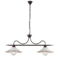 Lampadario Vintage in Ferro con Diffusori in Ceramica Traforata – Nero / Ruggine