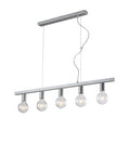 Lampada a Sospensione Classica in Ferro Nero e Oro o Bianco e Argento – Argento – 5 luci