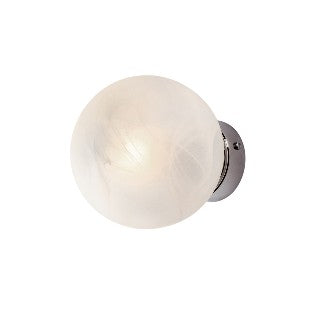 Applique Moderna in Ferro con Sfera in Vetro – Cromo Lucido