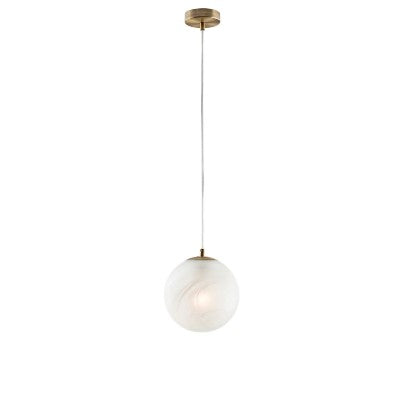 Lampada a Sospensione Moderna in Ferro con Sfera in Vetro – Bronzato