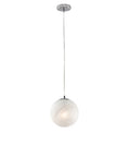 Lampada a Sospensione Moderna in Ferro con Sfera in Vetro – Cromo Lucido