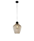 Lampada a Sospensione Moderna con Vetro Soffiato Trasparente, Grigio o Ambra – Ambra – 1 luce