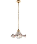 Lampada a Sospensione Vintage in Ferro con Diffusori in Ceramica Decorata – Avorio / Decapè