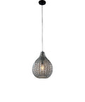 Lampada a Sospensione Moderna con Vetro Soffiato Effetto Cristallo – Grigio Specchiato – 1 luce
