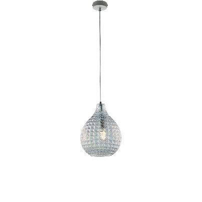 Lampada a Sospensione Moderna con Vetro Soffiato Effetto Cristallo – Trasparente – 1 luce