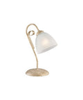 Lampada da Tavolo Vintage in Ferro Marrone o Avorio e Oro con Vetri Alabastro – Avorio / Oro