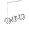 Lampada a Sospensione Moderna in Ferro Traforato Bianco e Tortora o Grigio – Bianco / Grigio – 3 luci su binario