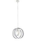 Lampada a Sospensione Moderna in Ferro Traforato Bianco e Tortora o Grigio – Bianco / Grigio – 1 luce