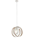 Lampada a Sospensione Moderna in Ferro Traforato Bianco e Tortora o Grigio – Bianco / Tortora – 1 luce