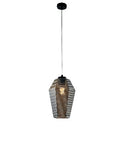 Lampada a Sospensione Moderna con Vetro Soffiato Trasparente, Grigio o Ambra – Grigio Specchiato – 1 luce