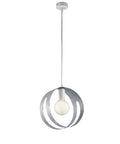 Lampada a Sospensione Moderna in Ferro con Fascia Traforata – Bianco / Grigio – 1 luce