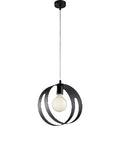 Lampada a Sospensione Moderna in Ferro con Fascia Traforata – Nero – 1 luce