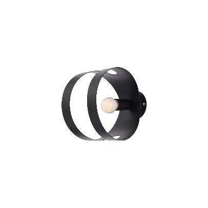 Applique Moderna in Ferro con Fascia Traforata – Nero