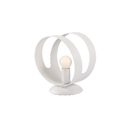 Lampada da Tavolo Moderna in Ferro con Fascia Traforata – Bianco