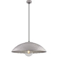Lampada a Sospensione Industrial in Ferro Nero con Decoro Oro, Argento, Rame o Ruggine – Argento